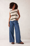 Margot Mesh Knit Tank, ECRU/SOFT OLIVE STRIPE - alternate image 5