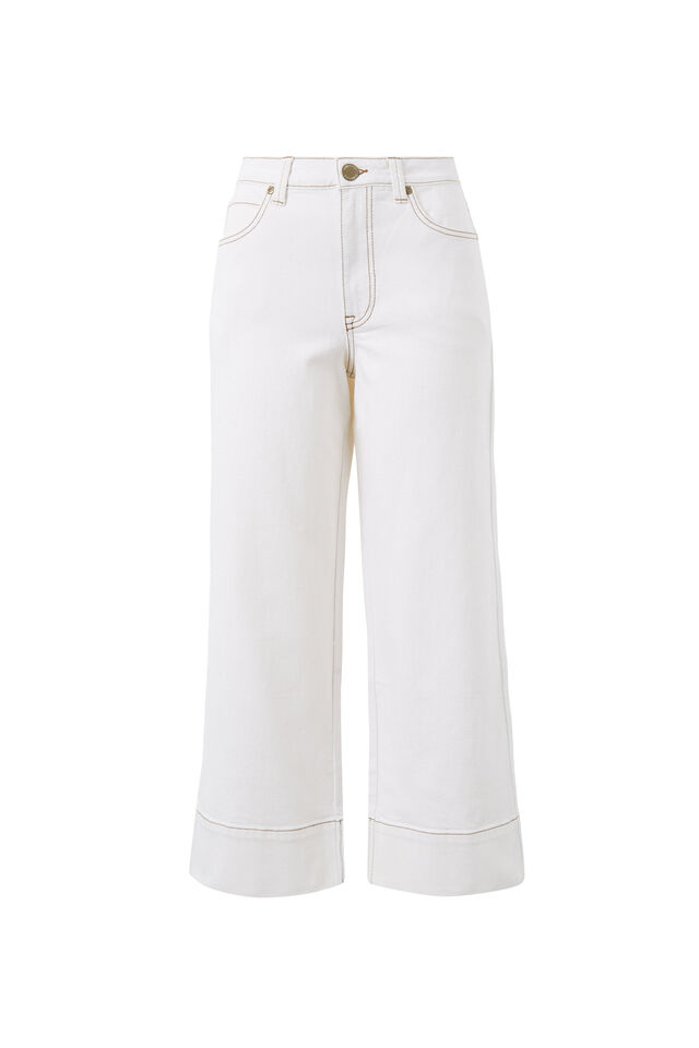 Jude Wide Leg Crop Jean, FRESH ECRU