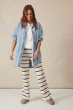 Bootleg Knit Pant, ECRU/NAVY STRIPE - alternate image 1