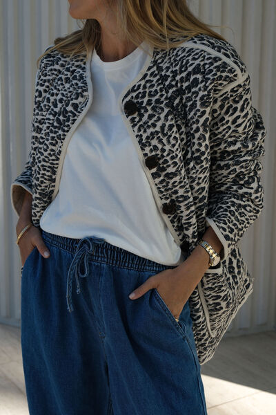 Comfy Quilted Jacket, LEOPARD