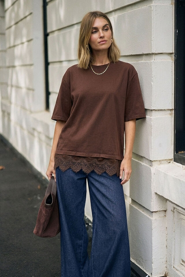 Lacey Tee, CHOCOLATE