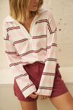 Shelby Slouchy Rugby Top, SUNFADED PINK/MULBERRY STRIPE - example image 5