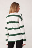 Slouchy Long Sleeve  Tee, VANILLA PINE GREEN BOLD STRIPE - alternate image 3