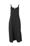 Slip Dress In Linen, BLACK - alternate image 5