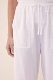 Relaxed Beach Pant, WHITE TEXTURED ORGANIC COTTON - alternate image 7