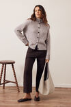 Riley Funnel Neck Tab Cardi, TAUPE MARLE - example image 5