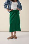 Bias Midi Skirt In Organic Cotton Linen Blend, WINTER GREEN - alternate image 4