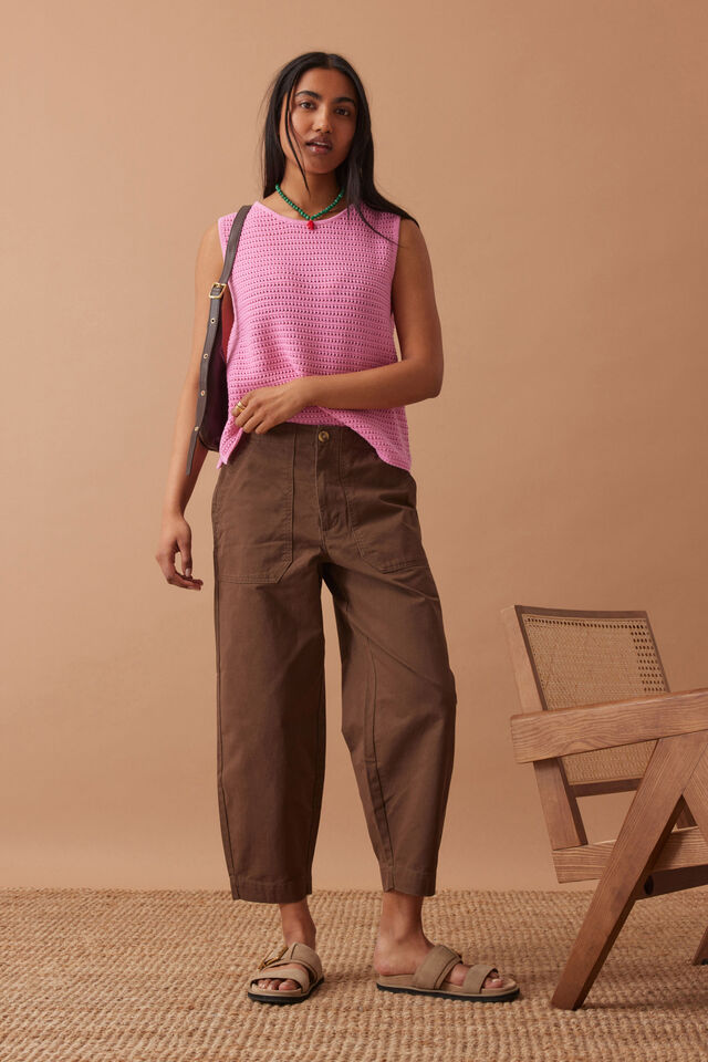 Margot Mesh Knit Tank, HIBISCUS PINK