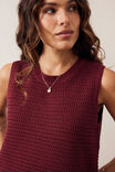 Maddy Mesh Knit Tank, MULBERRY - example image 6