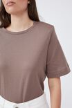 Shoulder Pad Tee In Organic Cotton, TAUPE - alternate image 4