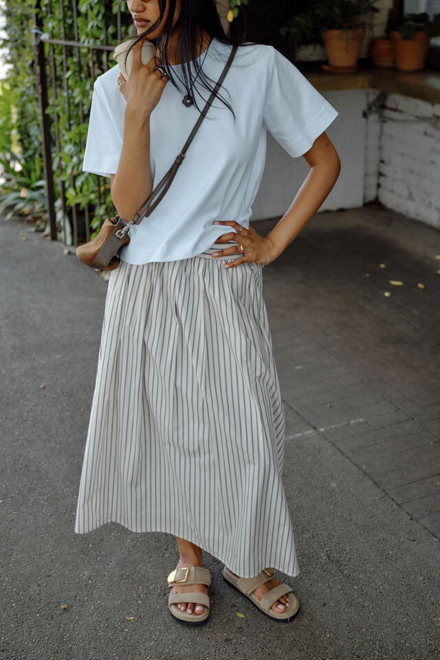 Sofia Boxy Shoulder Tee, WHITE