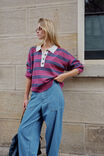 Jessa Rugby Knit, WASHED BURGUNDY STRIPE - example image 7