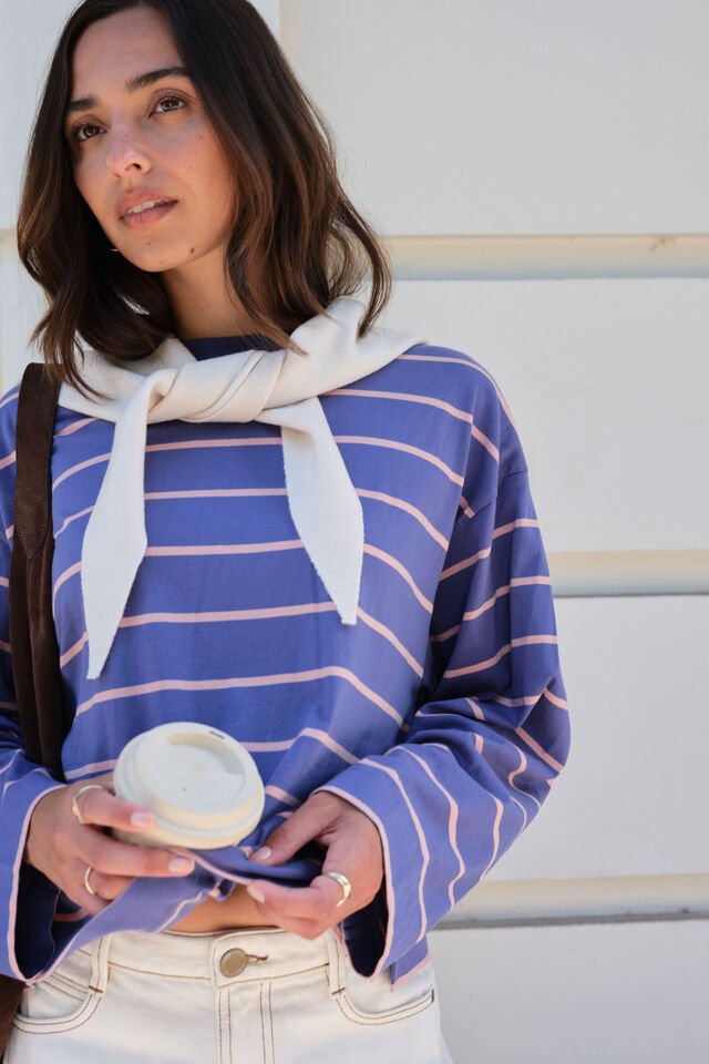 Sully Triangle Knit Scarf, ECRU