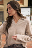 Bec Knit Collared Pullover, OAT MARLE - alternate image 4