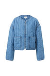 Comfy Quilted Boxy Jacket, WORN BLUE DENIM - alternate image 2