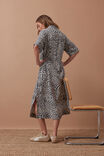 Ava Short Sleeve Midi Dress, LEOPARD LINEN BLEND - alternate image 6