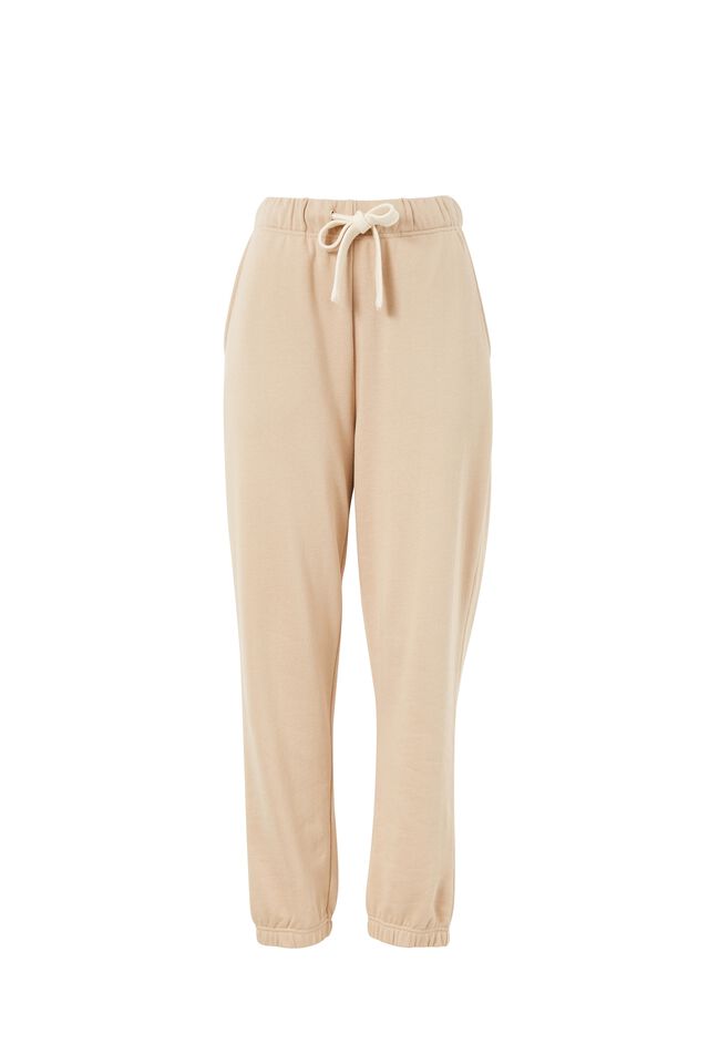 Organic Cotton Narrow Cuff Trackpant, CAMELETTE