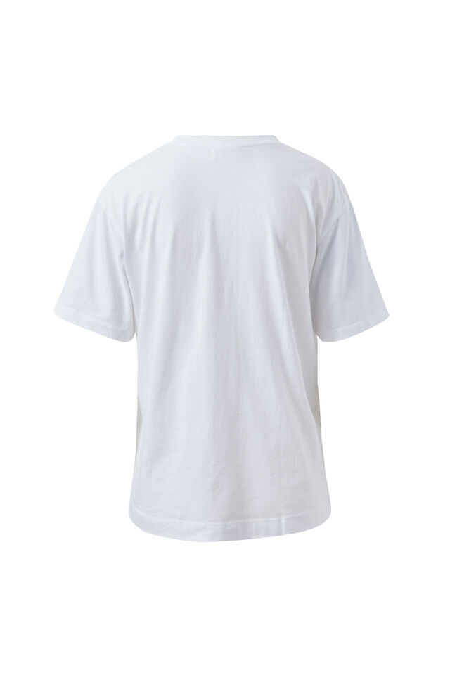 Stevie Slouchy Tee, WHITE CHILI RED VARSITY
