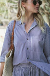 Peta Oversized Shirt, COLLEGE BLUE WHITE NARROW STRIPE - alternate image 3