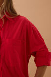 Peta Oversized Shirt, HERITAGE RED - alternate image 5
