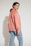 Soft Knit Collared Sweater In Recycled Blend, WINTER CORAL MARLE - alternate image 3