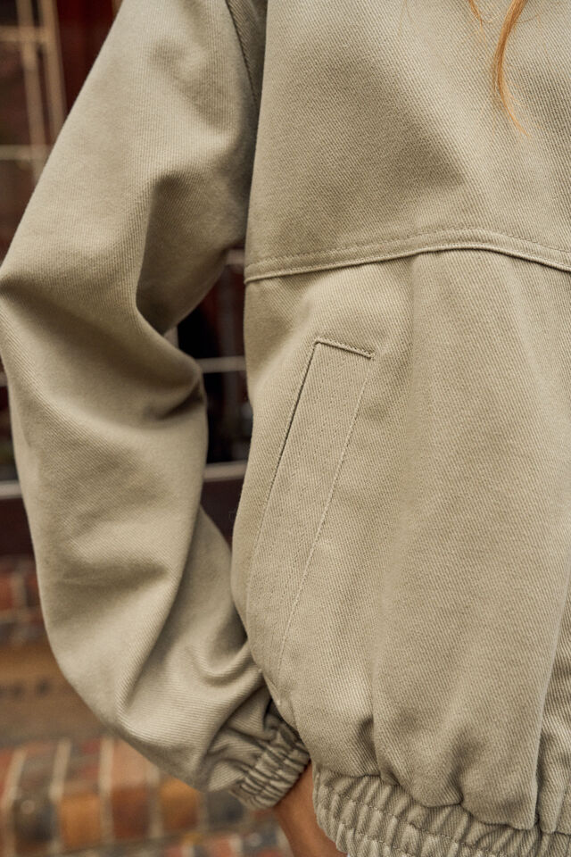Annie Bomber Jacket, ASH GREEN