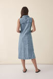 Sleeveless Midi Shirt Dress, VINTAGE BLUE DENIM - alternate image 5
