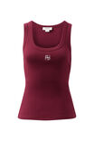 Zoe Contour Rib Scoop Tank, POMEGRANATE/MONOGRAM EMBROIDERY - alternate image 2