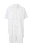 Rolled Cuff Mini Shirt Dress, WHITE - alternate image 2