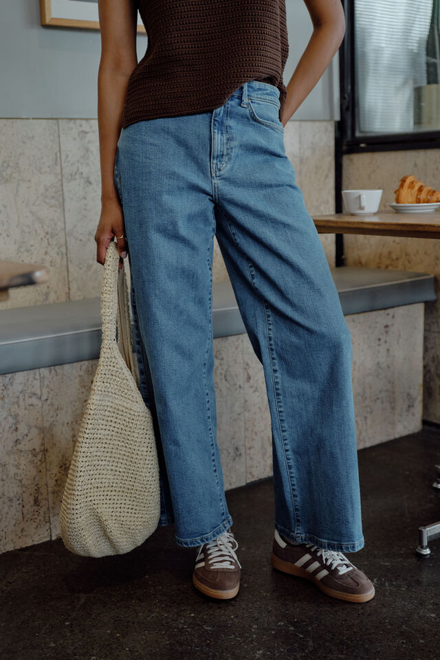 Evie Wide Leg Jean, FRESH INDIGO