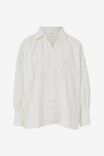 Textured Button Front Shirt In Organic Cotton, WHITE - alternate image 2