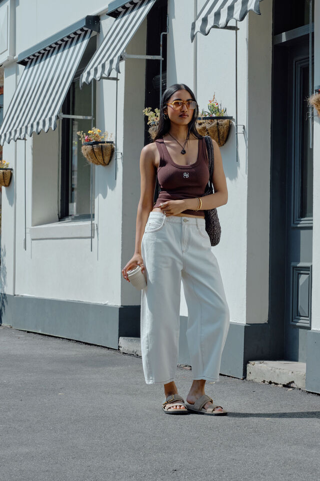 Maggie Tapered Barrel Jean, FRESH ECRU