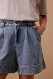 Billie Pleat Front Short, WASHED VINTAGE BLUE - alternate image 5
