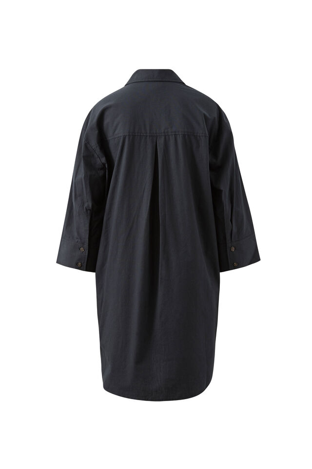 Anna Shirt Dress, BLACK