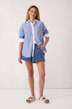 BLUE STRIPE WHITE COLLAR ORGANIC COTTON