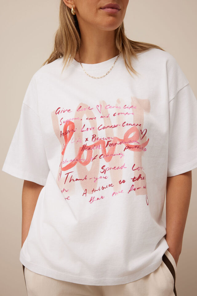 Ceres Life X Bhf Love Tee, WHITE/CORAL