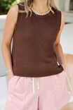 April Knit Tank, CHOCOLATE - alternate image 4