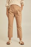 Flat Front Pant With Elastic Waist In Cotton, CAMELETTE - alternate image 2