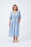 Check Smock Midi Dress In Textured Organic Cotton, CLOUD TUMERIC CHECK - alternate image 6