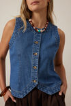 Summer Denim Vest, FRESH INDIGO - alternate image 2