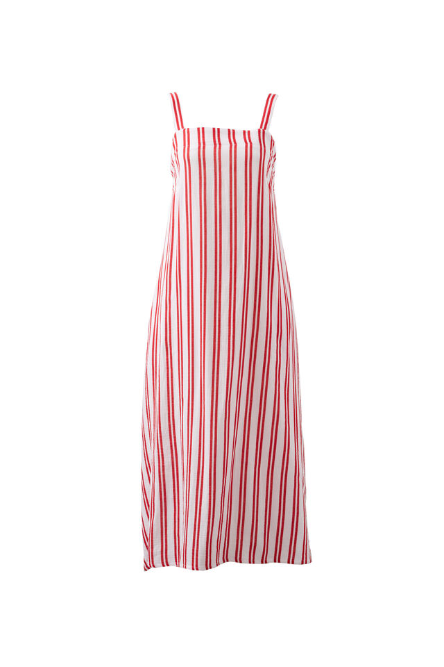 Doublecloth Poolside Dress, HERITAGE RED DOUBLE STRIPE