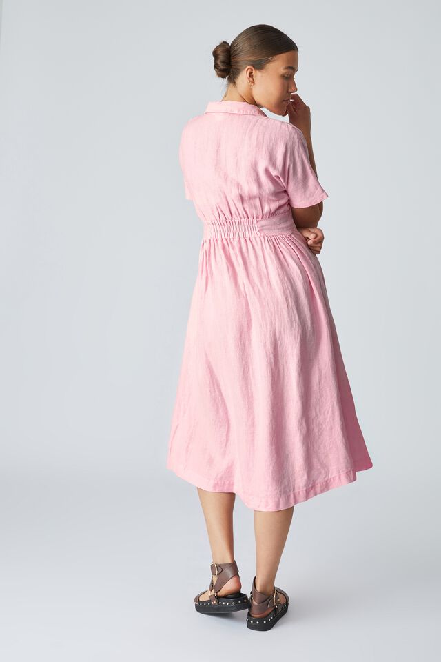 Emma Hawkins Linen Midi Dress, DUSTY PINK