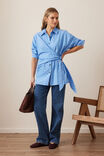 Elodie Wrap Shirt, AMALFI BLUE STRIPE - alternate image 4