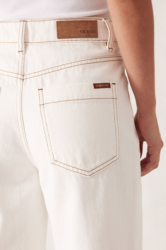 Frankie Loose Straight Jean, ECRU