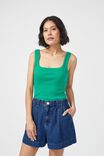 Organic Contour Rib Square Neck Tank, FRESH GREEN - alternate image 5