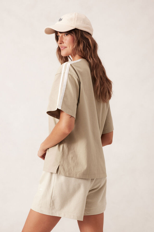Sporty Tape Tee, MATCHA FRESH ECRU TAPE