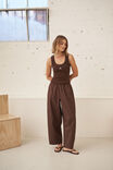 Zoe Contour Rib Scoop Tank, CHOCOLATE/MONOGRAM EMBROIDERY - example image 5
