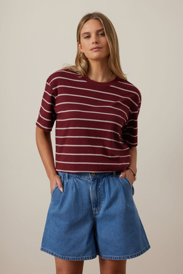 Piper Pleat Front Short, FRESH INDIGO