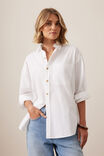 Peta Oversized Shirt, WHITE ORGANIC COTTON - alternate image 6