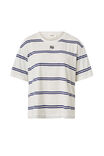 Slouchy Split Hem Tee, VANILLA/COLLEGE BLUE DOUBLE STRIPE EMB - alternate image 2